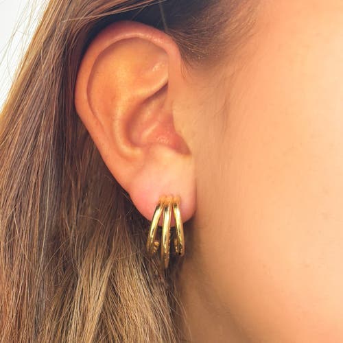 The Lovery Fine Jewelry Gold Triple Hoop Earrings In Gold