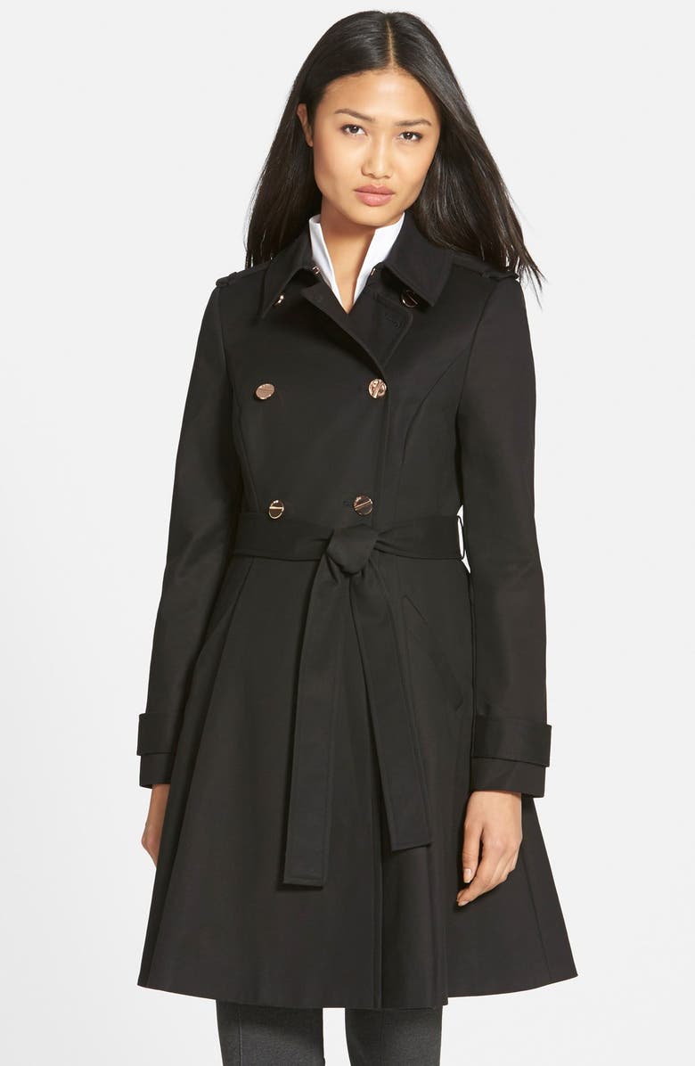 Ted Baker London Flared Skirt Trench Coat, Main, color, 