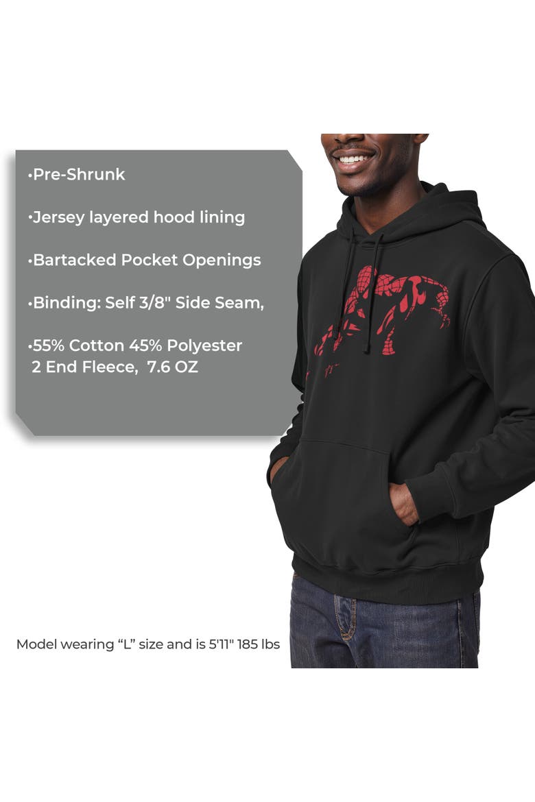 Men's Marvel Spider-Man Vintage Red Wraith Shadow Pose  Pull Over Hoodie, Alternate, color, Black