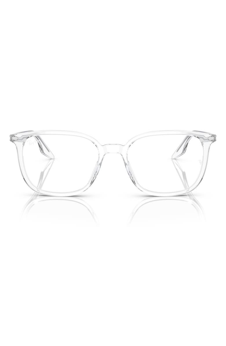 Ray-Ban 54mm Square Optical Glasses, Main, color, Transparent