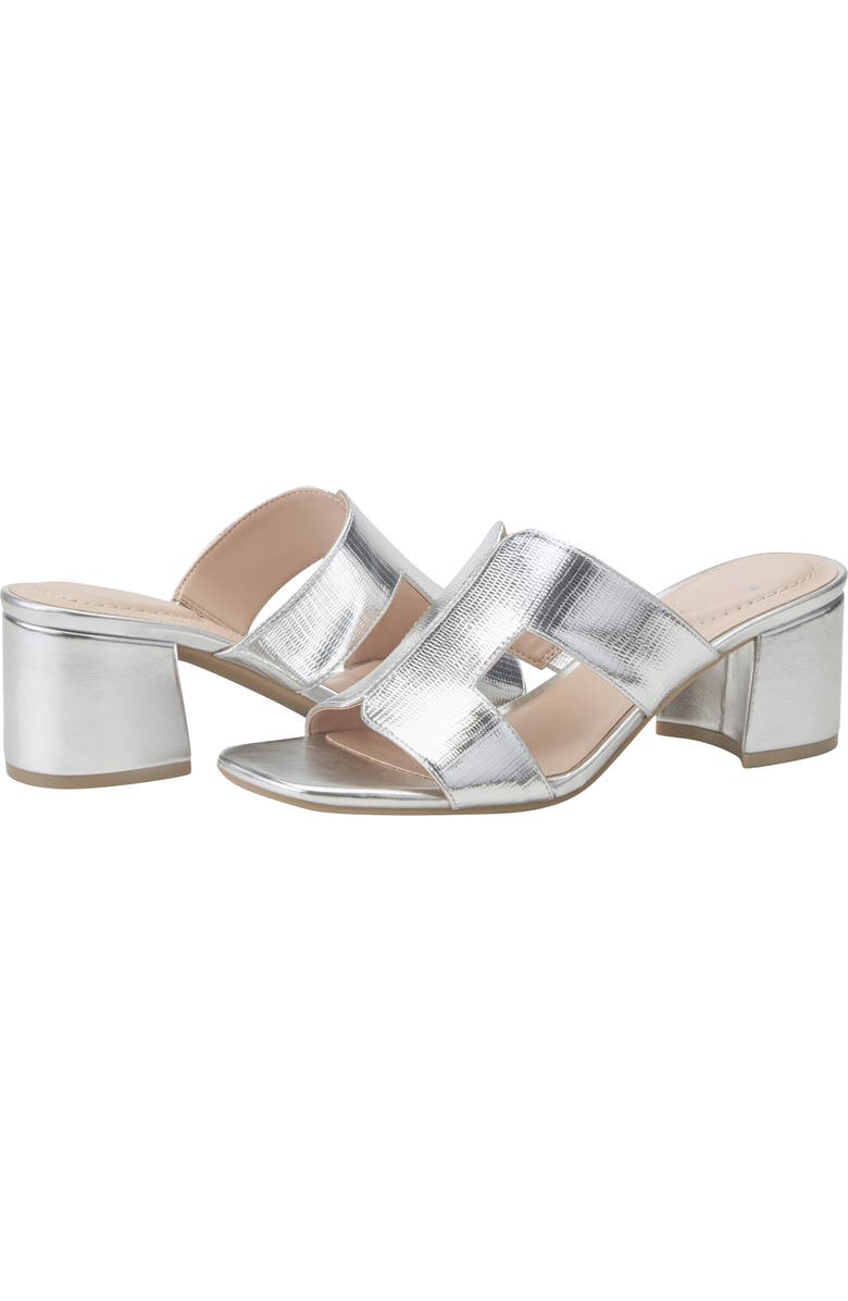 Bandolino Merring Block Heel Metallic Sandal, Alternate, color, Silver 040