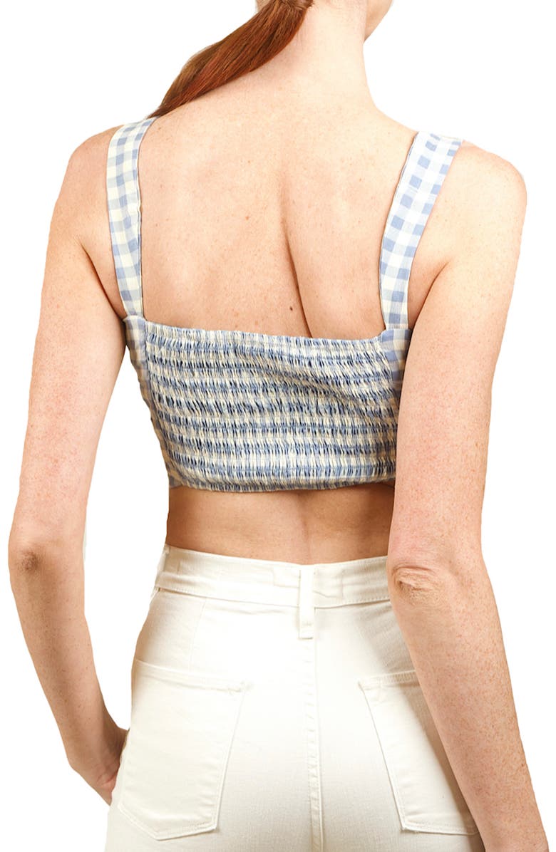 NIKKI LUND Gingham Tie Front Crop Tank, Alternate, color, 