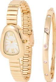 ARGENTO VIVO Bubble Watch & Crystal Bangle Set