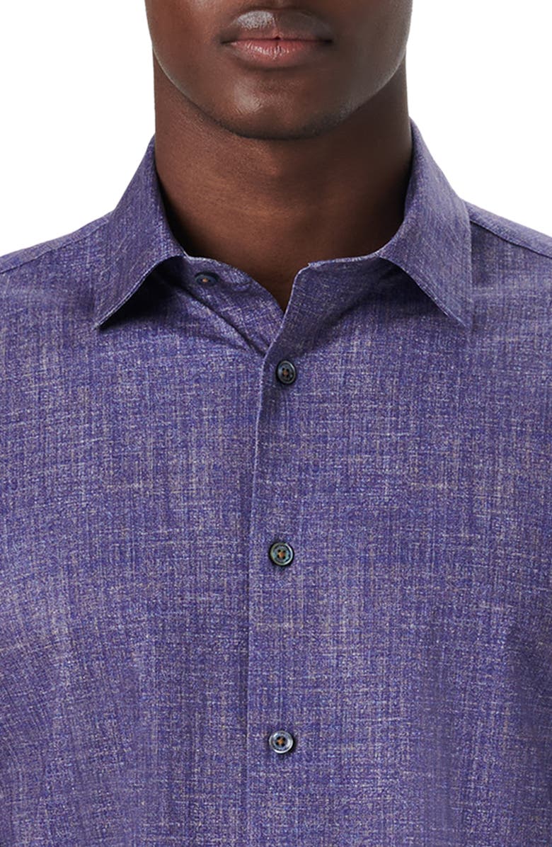 Bugatchi OoohCotton<sup>®</sup> Print Button-Up Shirt, Alternate, color, Mocha