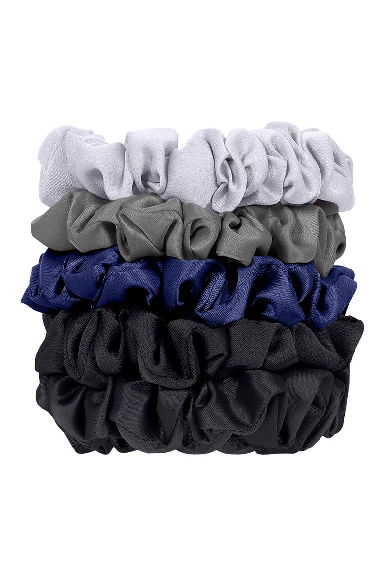 5-Pack Assorted Petite Satin Scrunchies, Alternate, color, MIDNIGHT