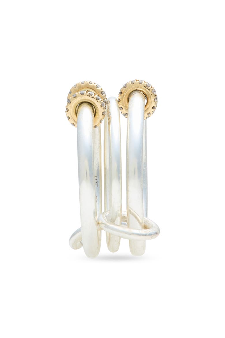 Jovie Sterling Silver, 18K Gold & Diamond Linked Ring (Nordstrom Exclusive), Alternate, color, SILVER
