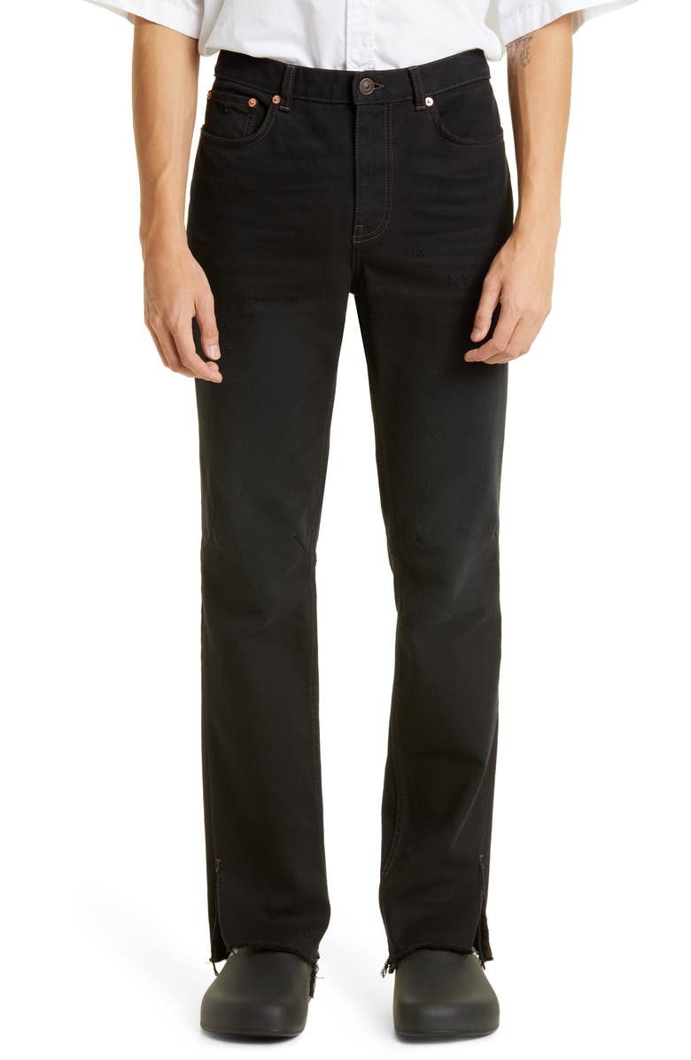 Balenciaga Super Fitted Raw Hem Jeans, Main, color, 