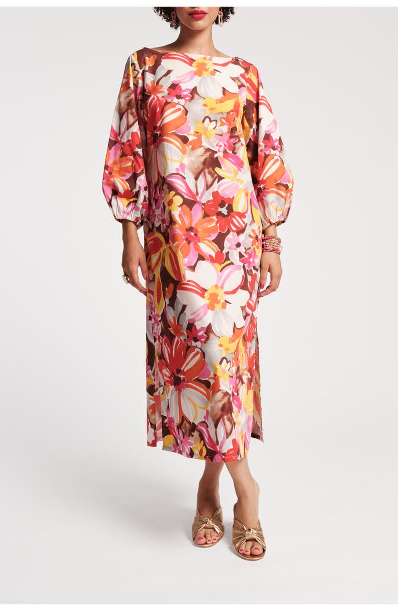 Frances Valentine Minnow Maxi Dress Fireflower Cotton Poplin, Main, color, 