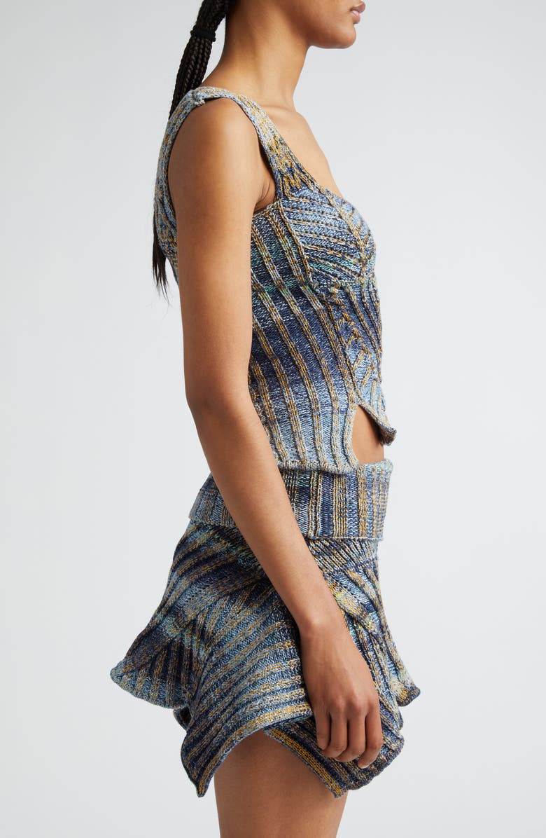 Paolina Russo Warrior Rib Cotton Blend Bodice Top, Alternate, color, 