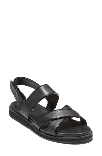 Cole Haan Mirabelle Crisscross Sandal In Black/patent/black