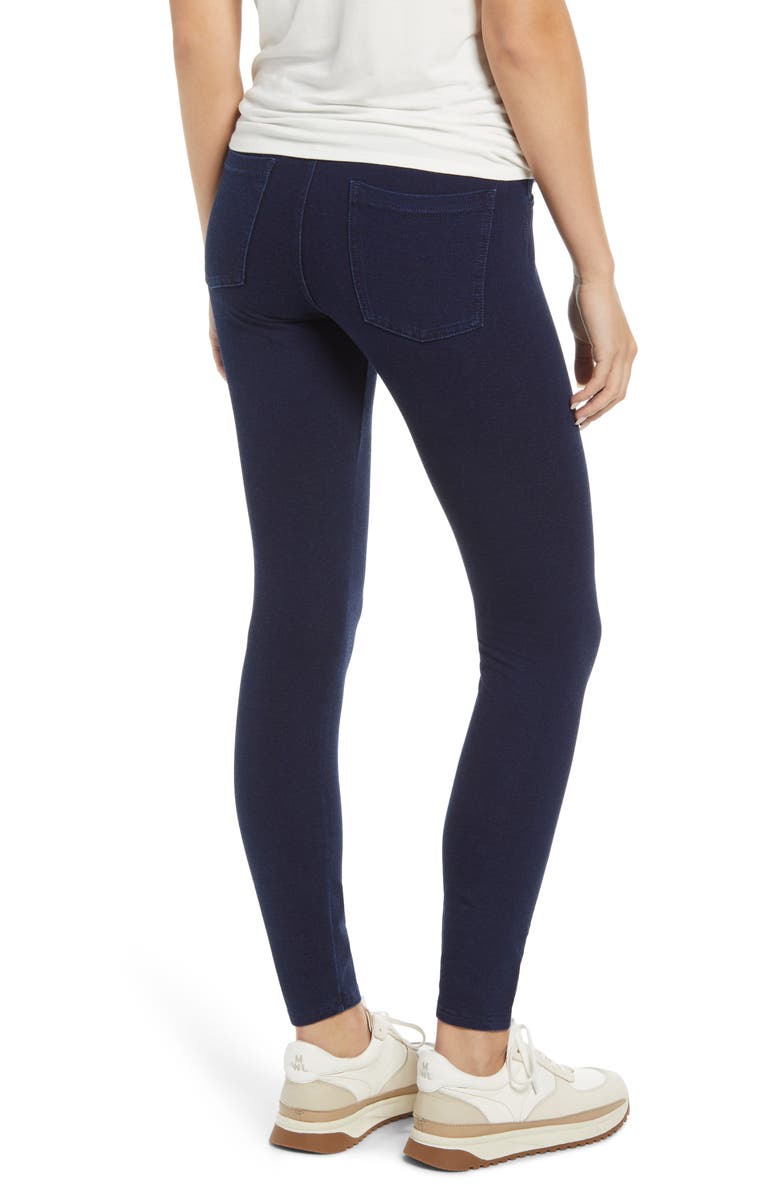 Hue Game Changing Seamless Denim Leggings, Alternate, color, Dark Rinse Wash