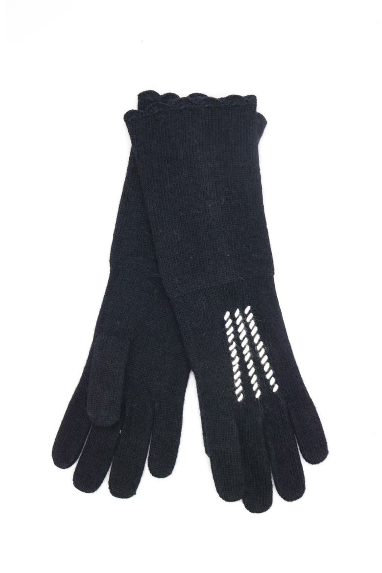 GLOVES WITH BUTTONS, Alternate, color, BLACK/WHITE