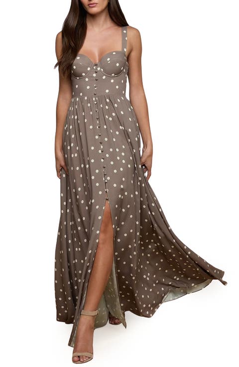 Rosette Dot Sleeveless Maxi Dress