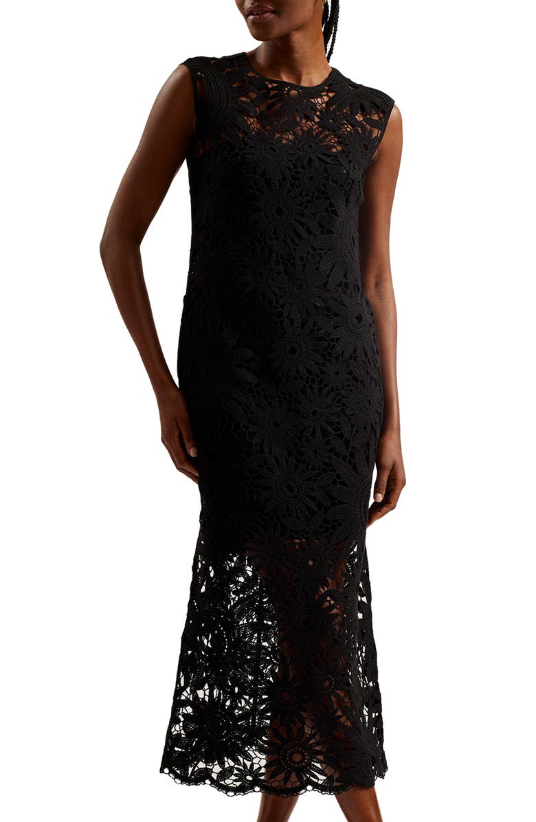 Corha Floral Lace Midi Dress