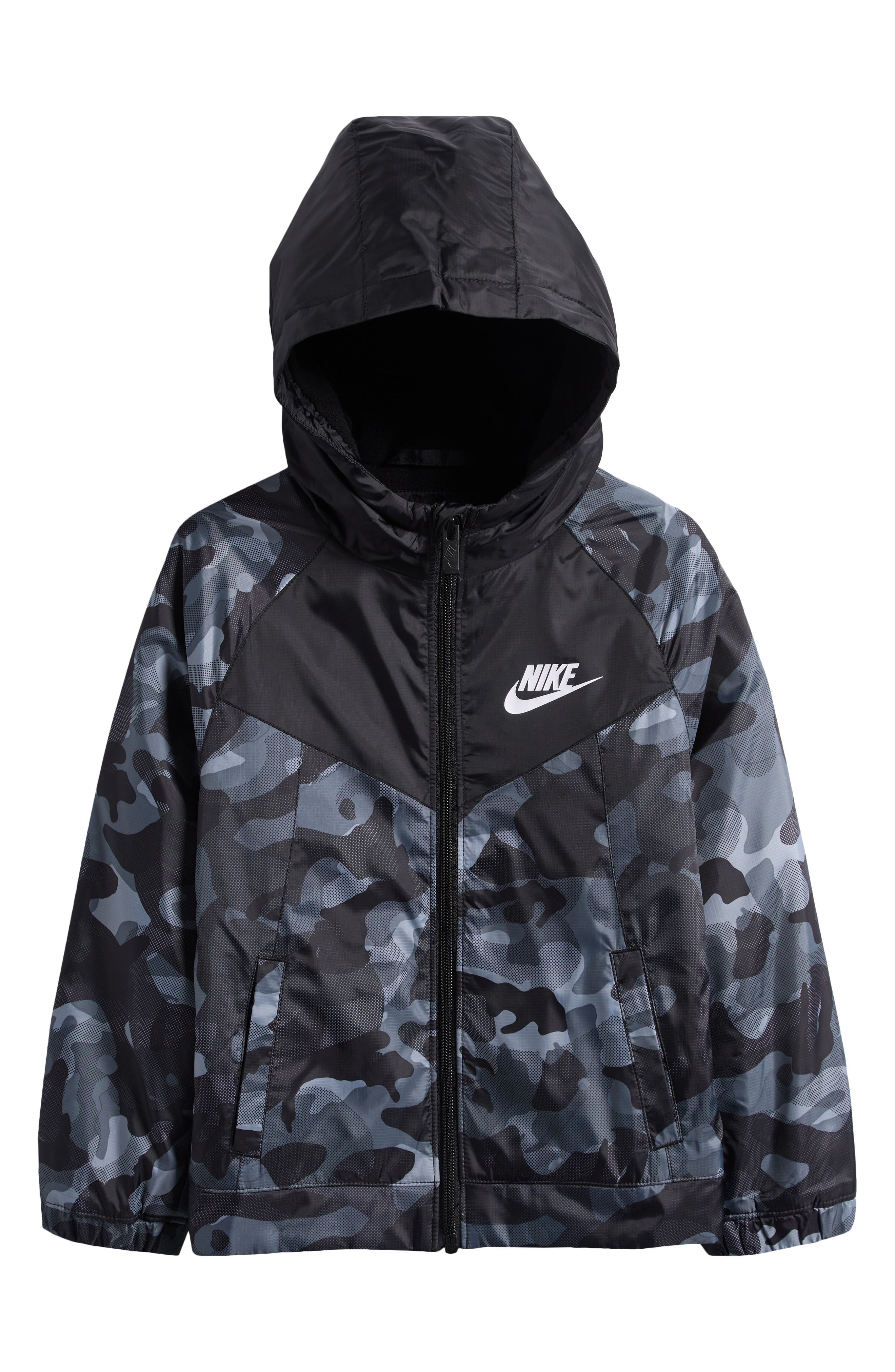 Nike Kids' Camo Print Fleece Lined Windbreaker
