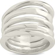 Sterling Forever Faye Textured Layered Band Ring