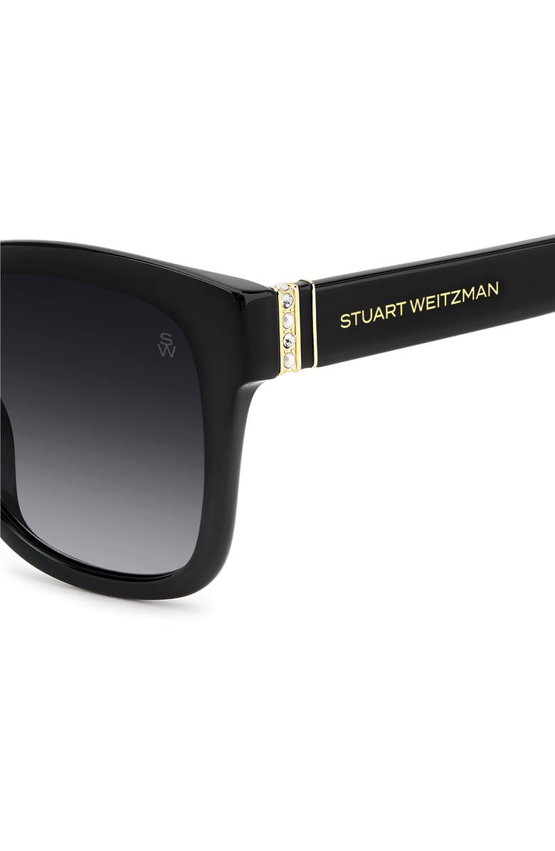 Stuart Weitzman 53mm Gradient Square Sunglasses, Alternate, color, Black/ Dark Grey