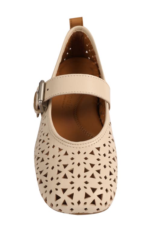 Shop Gentle Souls By Kenneth Cole Gentle Souls Karla Mary Jane Flat In Ivory Perforated Leather