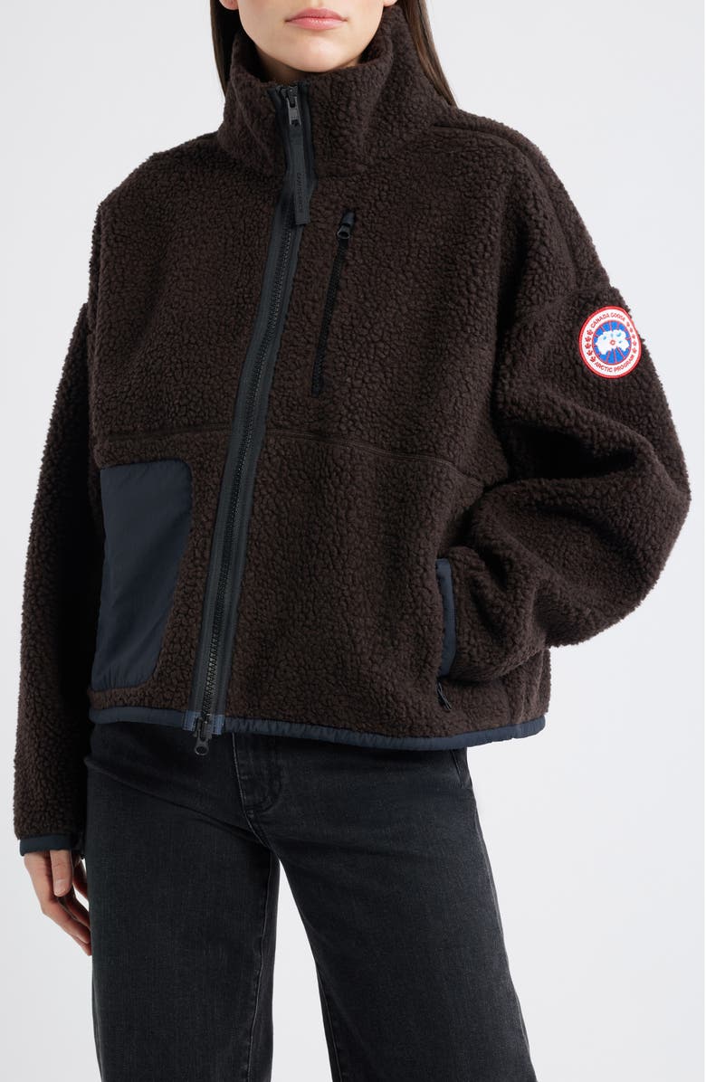 Canada Goose Simcoe Wool Blend Fleece Jacket, Main, color, Terra
