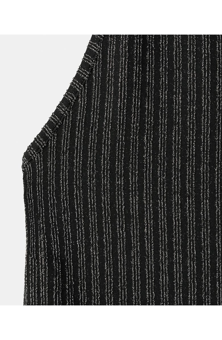 MANGO TEEN Metallic Halter Neck Ribbed Minidress, Alternate, color, Black