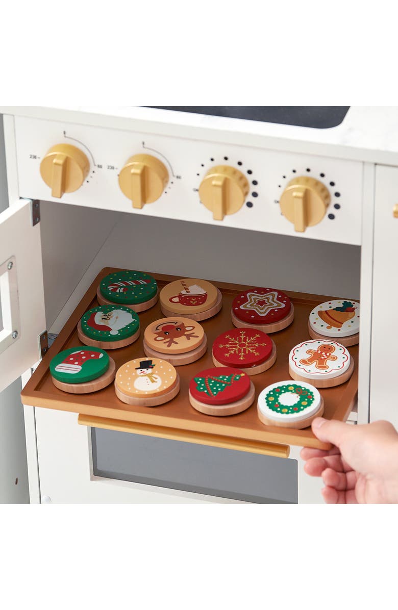 Teamson Kids Chef Atlanta Large Kitchen Playset, Alternate, color, White/ Gold