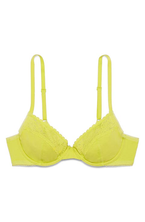 Stretch Cotton Essentials Lace Trim Unlined Bra