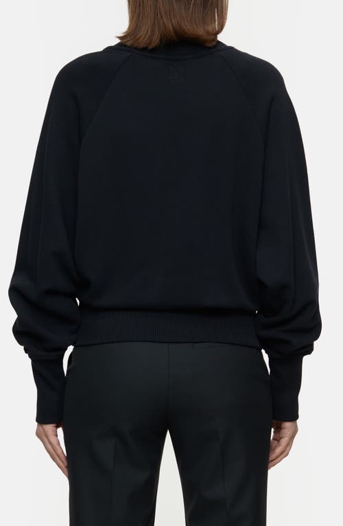 Closed Draped Turtleneck Organic Cotton Sweatshirt In Black