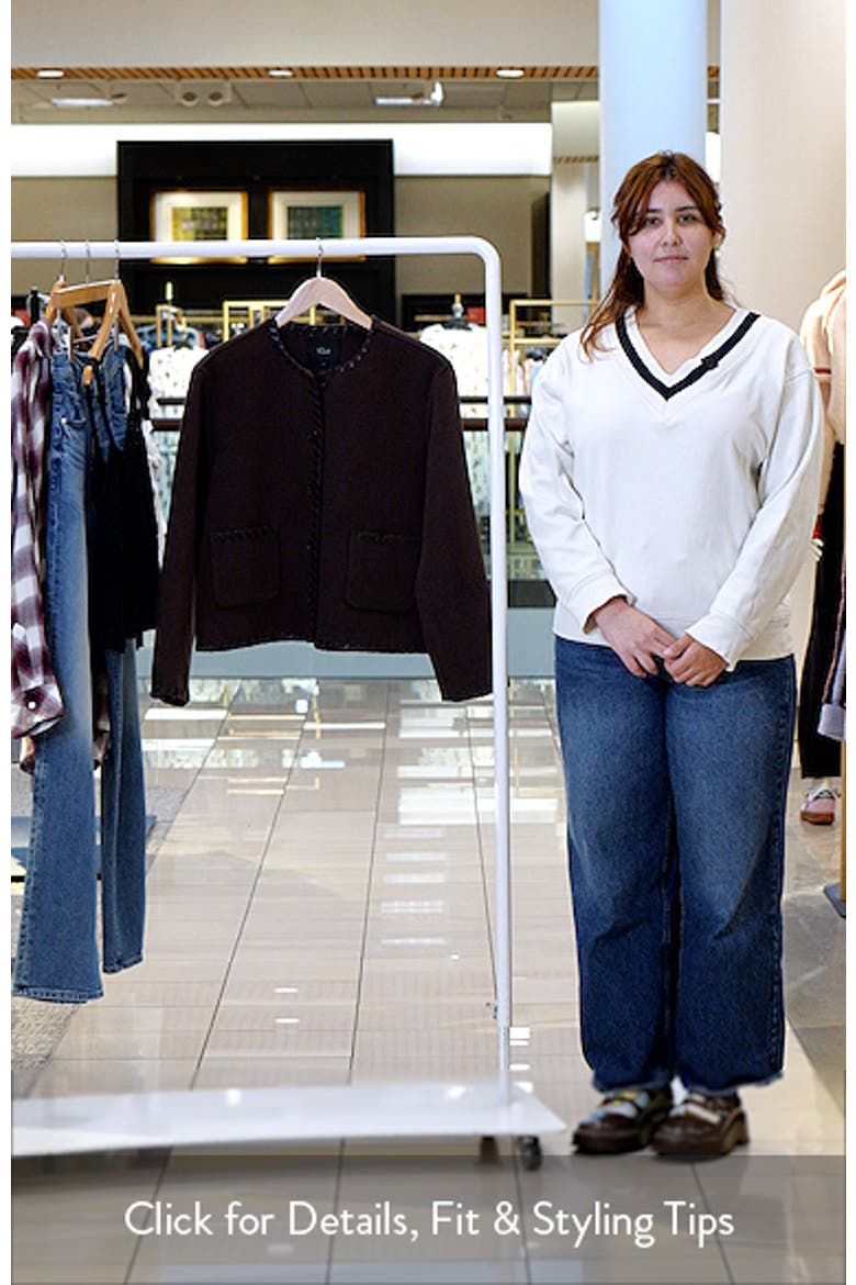 Melanie Leather Whipstitch Wool Blend Jacket video