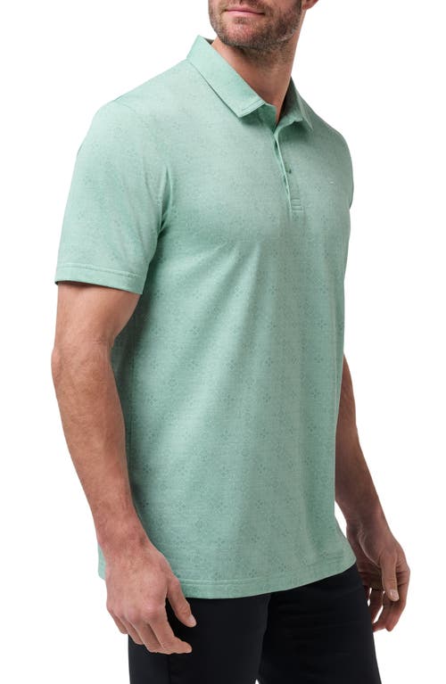Travismathew Acropolis Geo Print Cotton Blend Polo In Eggshell Blue