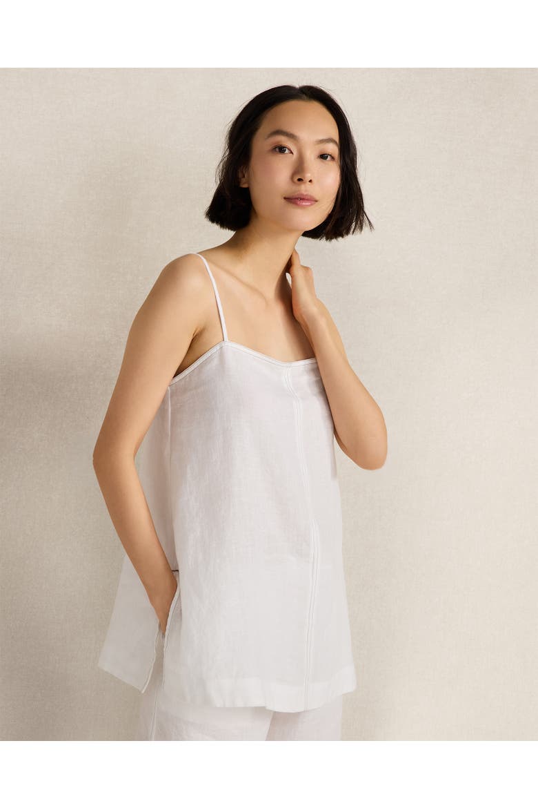 Linen Center-Seam Cami, Main, color, White