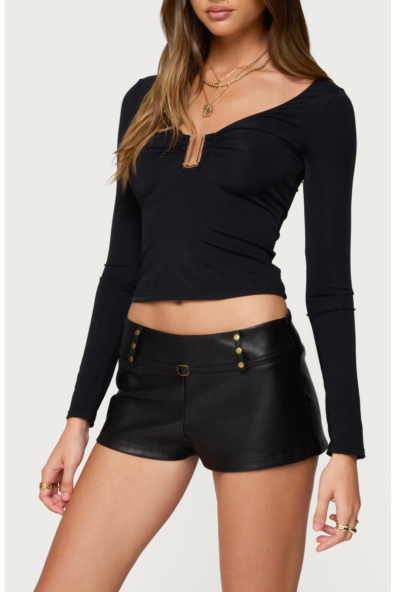 Soria Hardware Long Sleeve Top, Alternate, color, BLACK