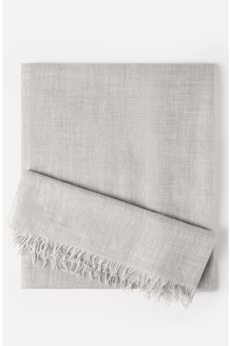 Cashmere and silk scarf, Alternate, color, Light Grey