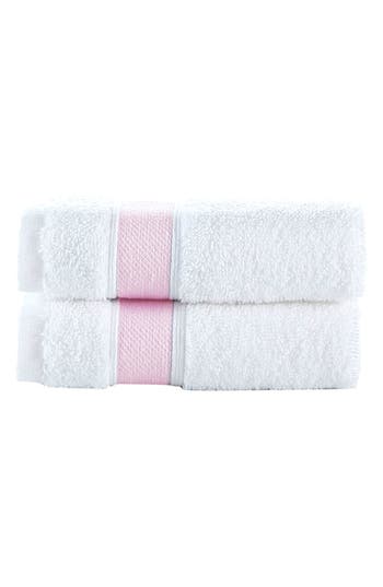 Brooks Brothers Ottoman Rolls 2-pack Turkish Cotton Washcloths In Pink