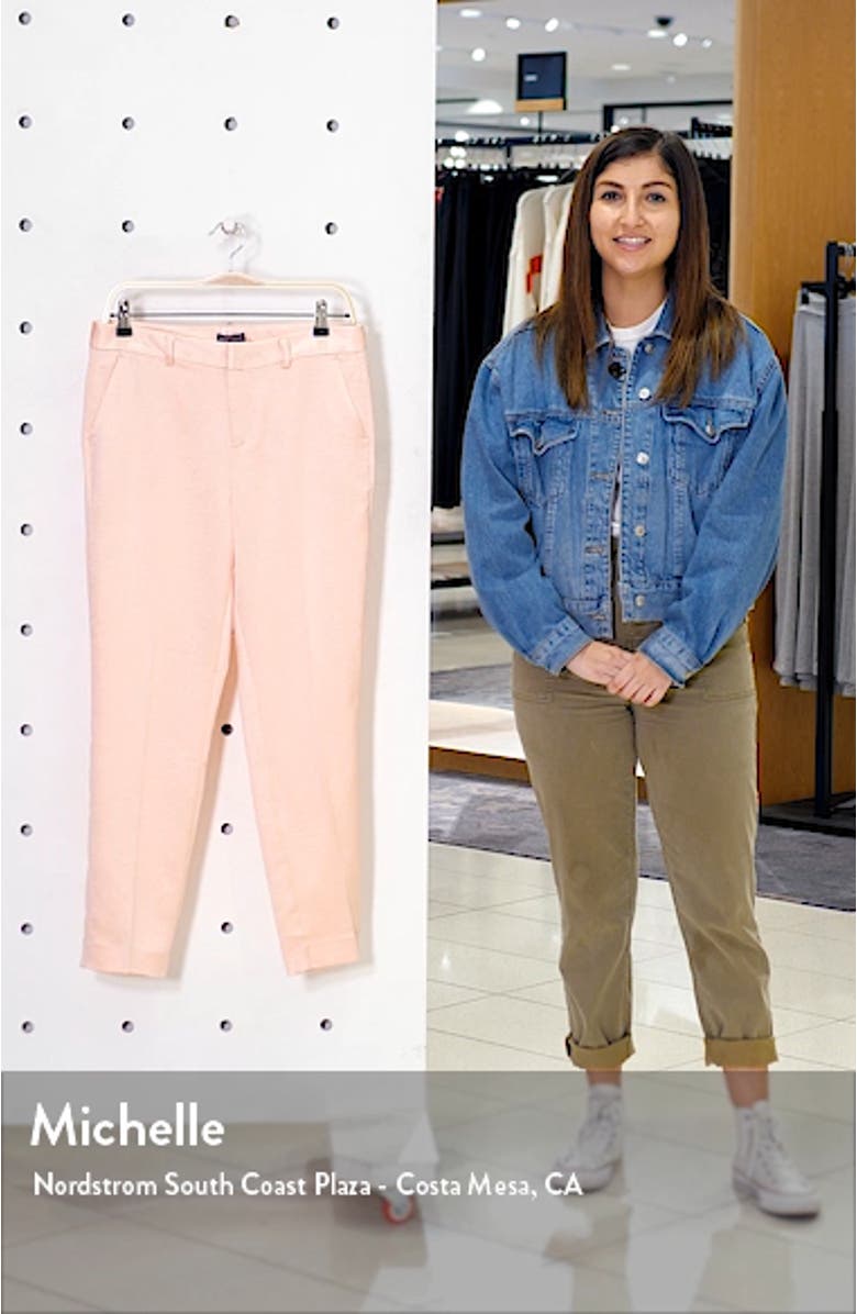 Seersucker Satin Slim Leg Trousers, sales video thumbnail