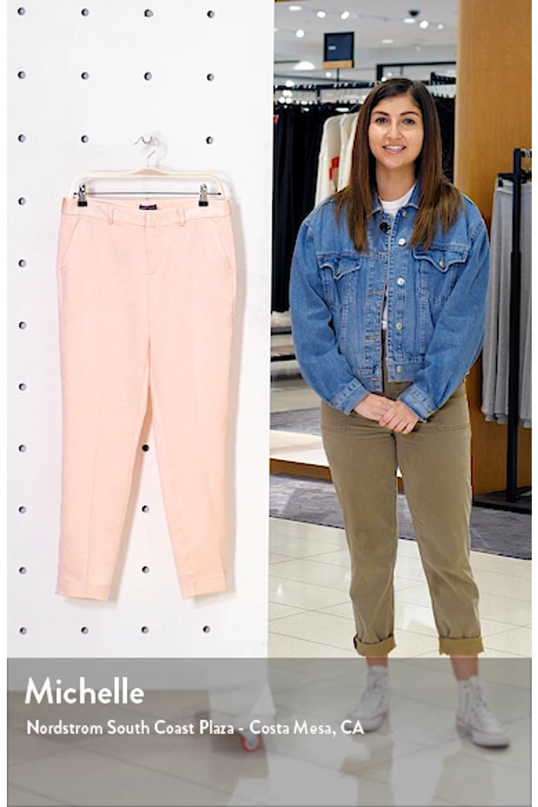 Seersucker Satin Slim Leg Trousers video