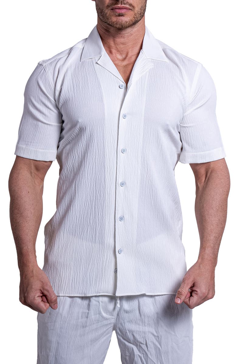 Maceoo Everyday White Short Sleeve Button-Up Shirt, Main, color, White