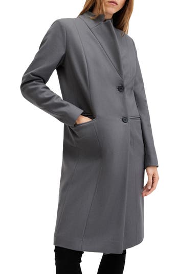 Allsaints Sidney Wool Blend Coat In Gray