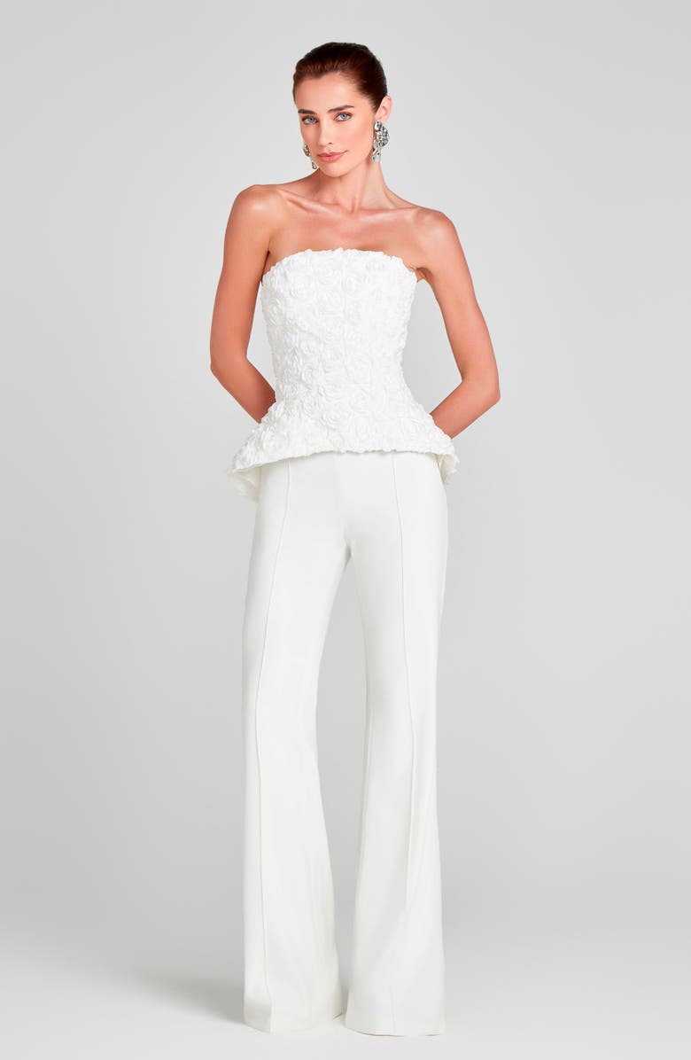 Phoebe Rosette Strapless Peplum Top