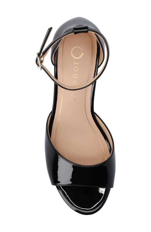 Shop Journee Collection Jezzie Kitten Heel Sandal In Patent/black