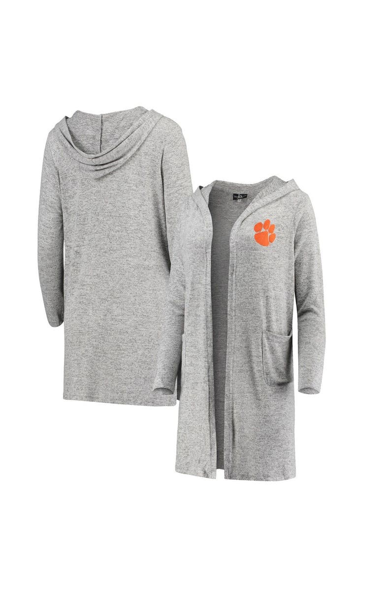 BOXERCRAFT Women's Heathered Gray Clemson Tigers Cuddle Soft Duster Cardigan, Main, color, Heather Gray