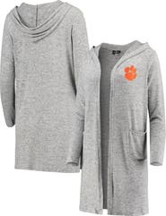 BOXERCRAFT Women's Heathered Gray Clemson Tigers Cuddle Soft Duster Cardigan