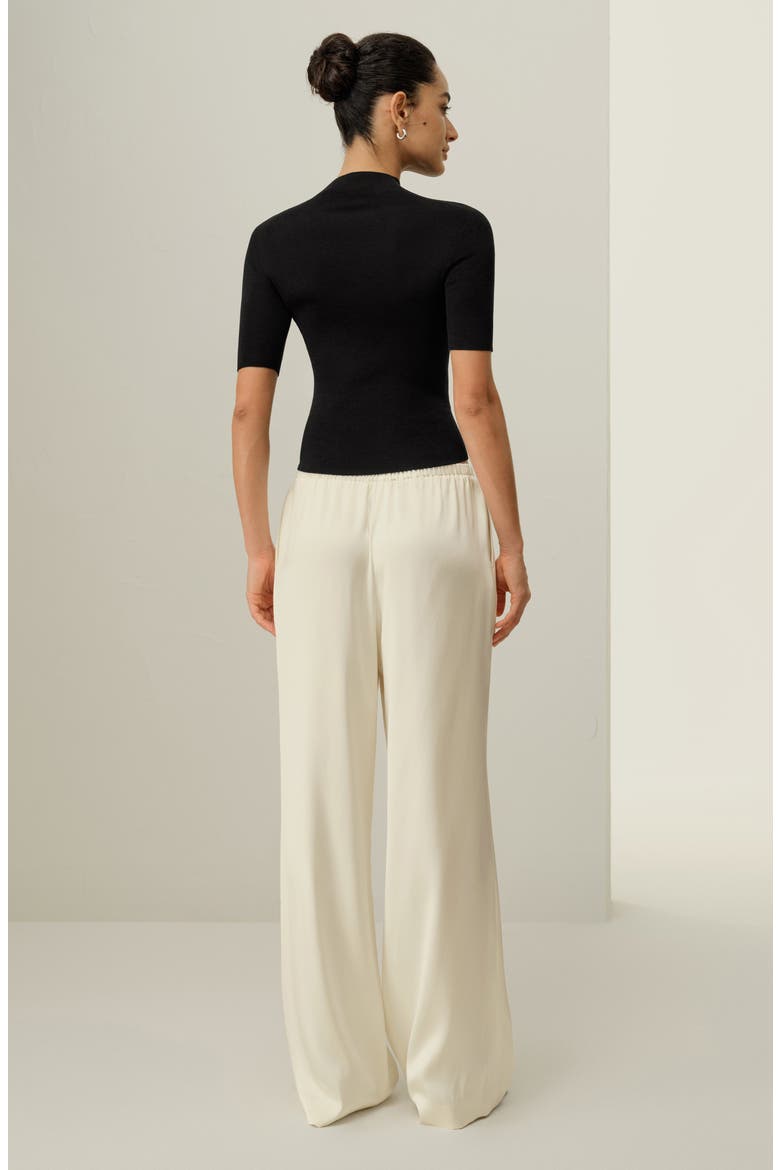 Women's Double Faced Silk Charmeuse Pants, Alternate, color, Lily White
