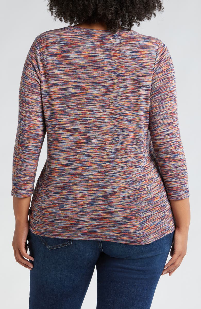 Liverpool Los Angeles Space Dye Three-Quarter Sleeve Top, Alternate, color, 