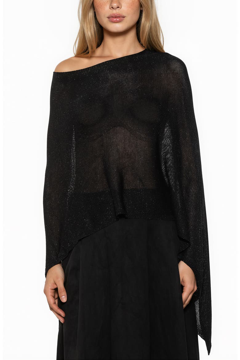 Ardis Boatneck Knit Draped Top, Main, color, BLACK