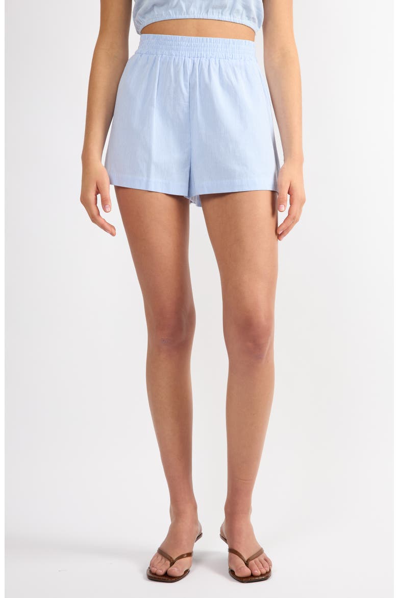 Everyday Stripe Cotton Shorts, Main, color, BLUE STRIPE