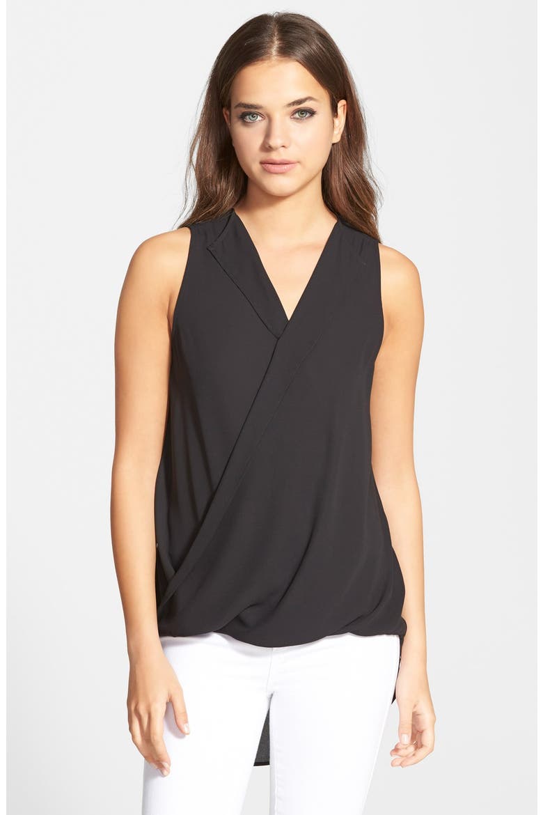 Surplice High/Low Tank, Main, color, BLACK
