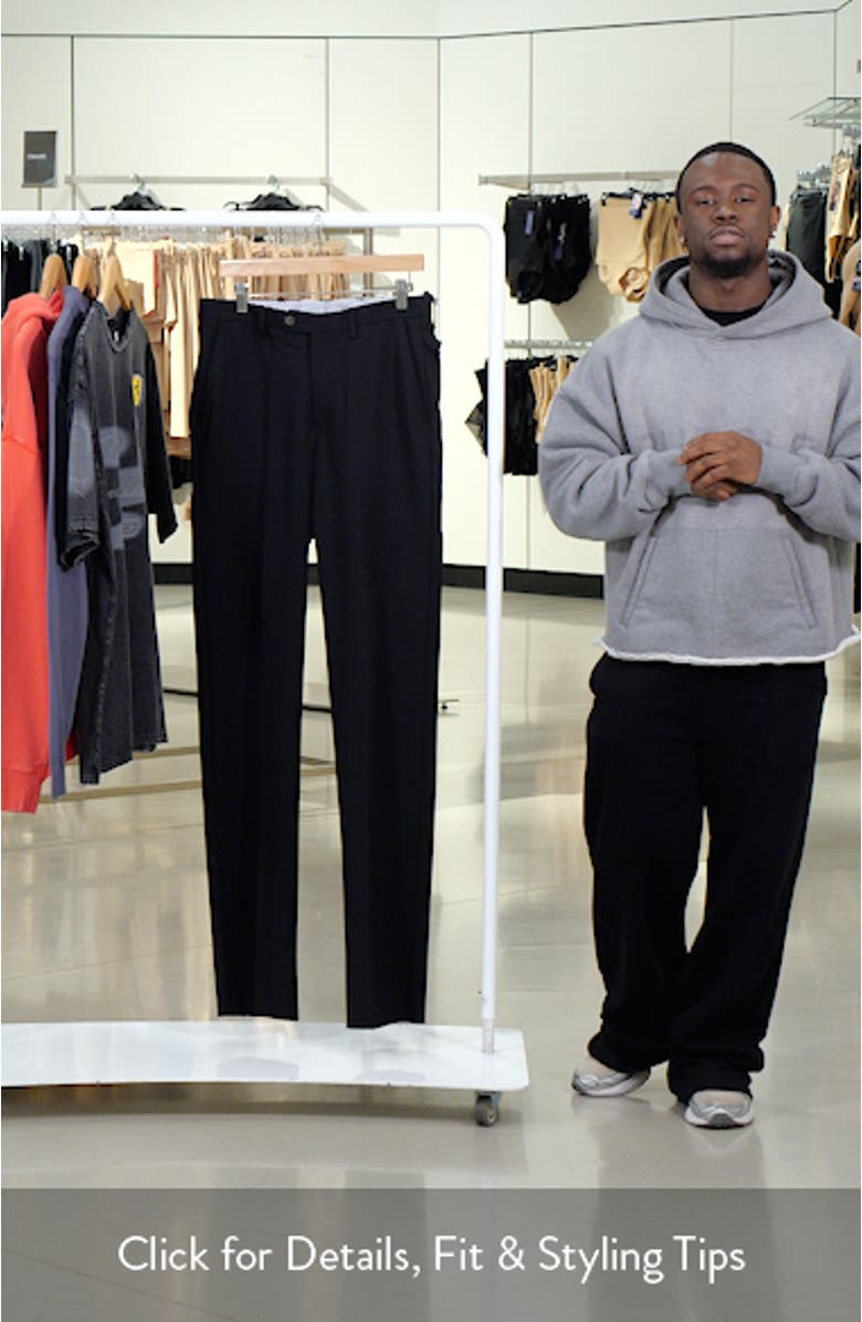 Flat Front Classic Fit Wool Gabardine Dress Pants, sales video thumbnail