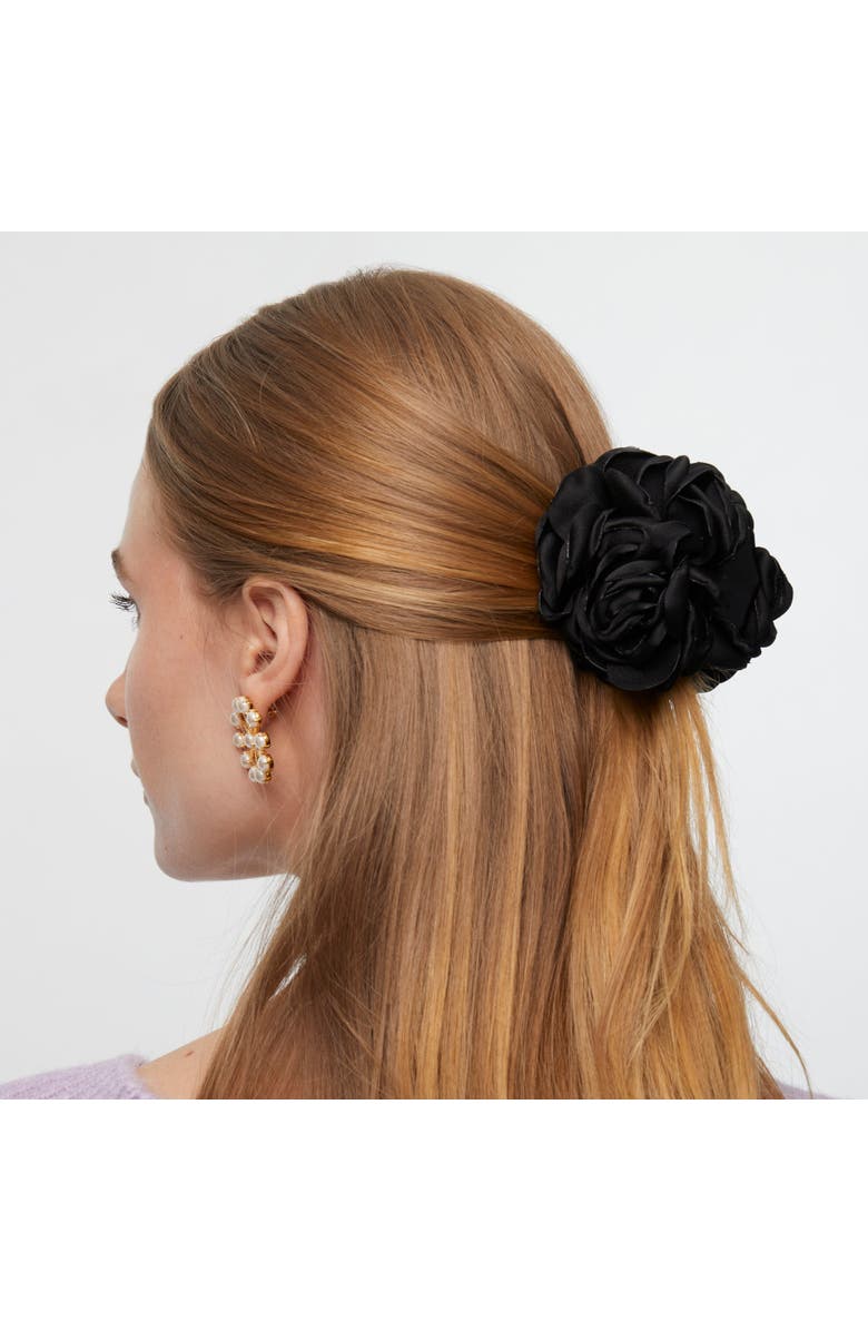Lele Sadoughi Jet Peony Flower Claw Clip, Alternate, color, Jet 001