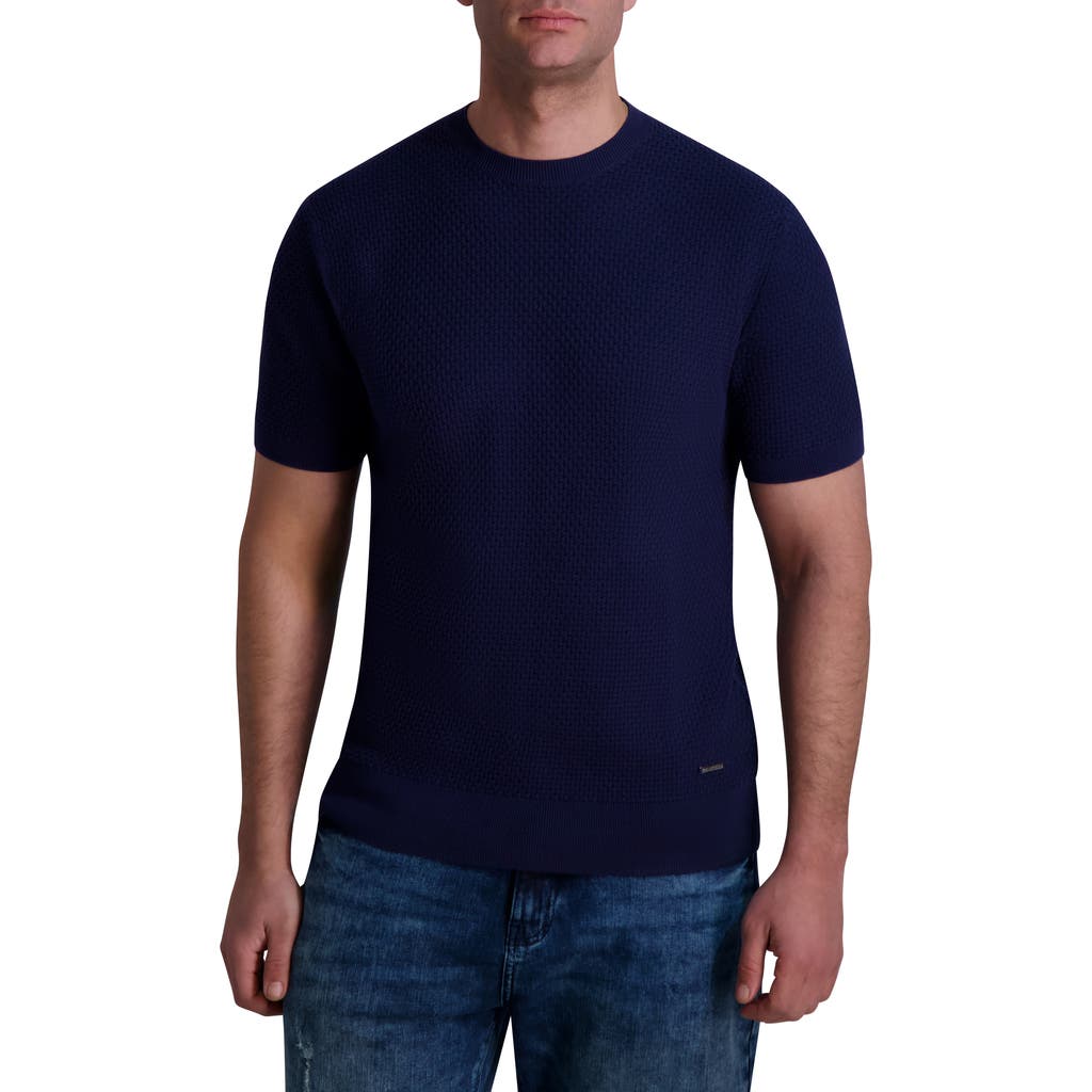 Karl Lagerfeld Paris Cotton Crewneck T-shirt In Navy