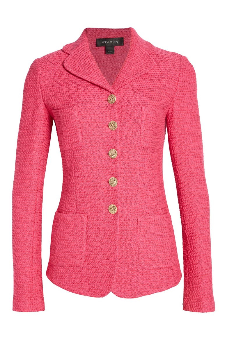 'Bonbon' Knit Jacket, Alternate, color, CERISE